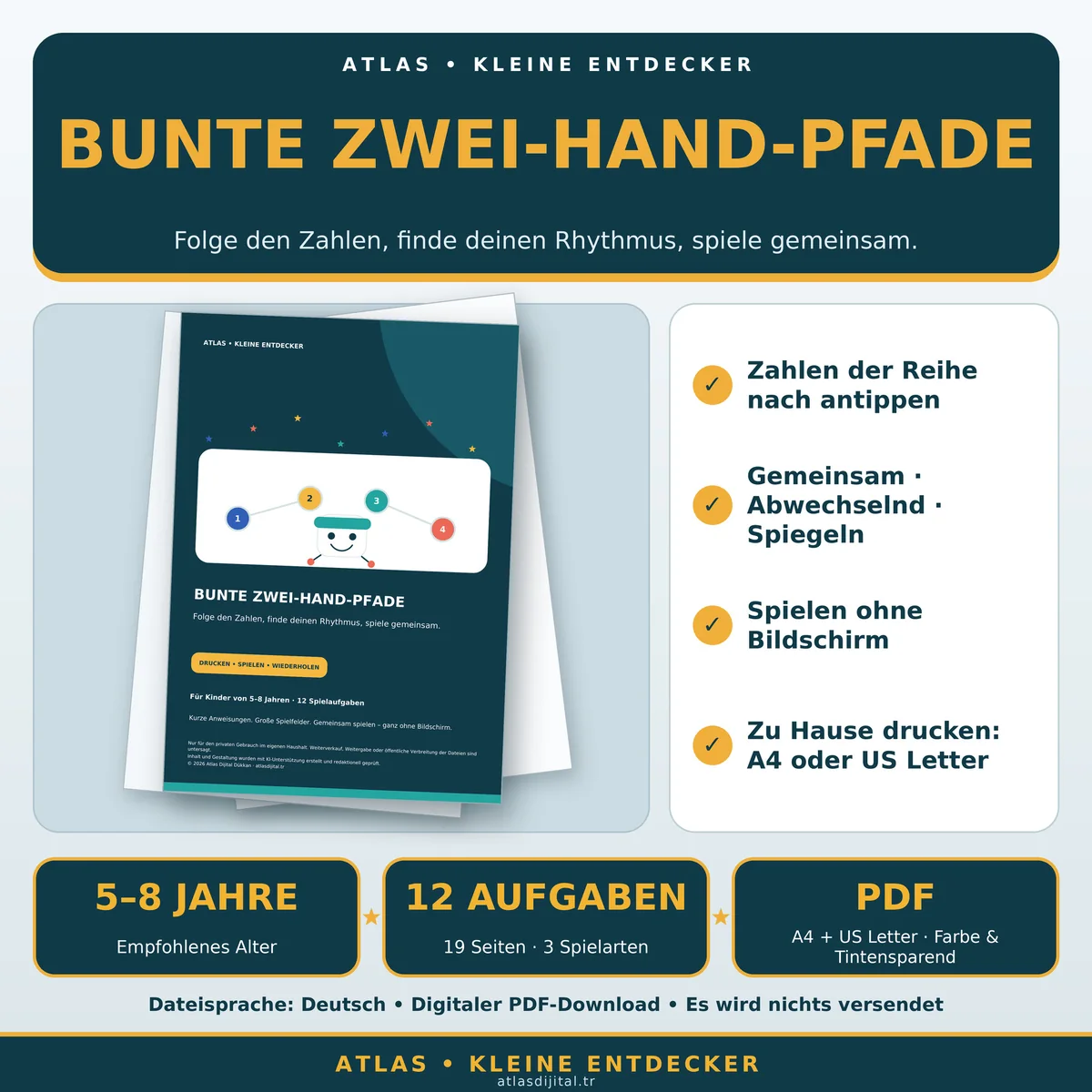 Bunte Zwei-Hand-Pfade · Almanca dosya sürümü